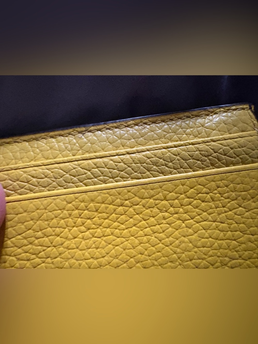 Michael Kors Pebbled Leather Compact ID  Wallet in Vibrant Yellow with Gold Logo - Picture 4 of 4